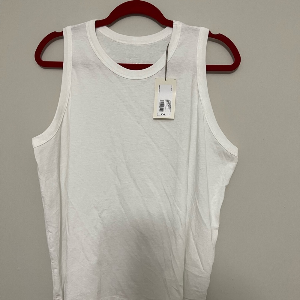 High Neck white tank top blouse